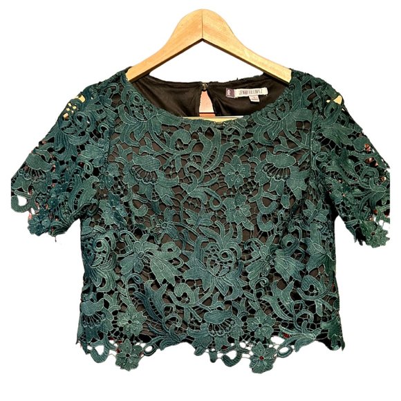 Elegant Forest Green Skirt Set by Jennifer Lopez Size 4 Perfect for Party - Picture 9 of 9